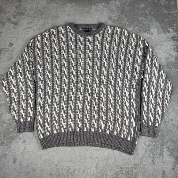 Vintage Northern Isles Mens Coogi Style Sweater 3D Knit Textured Pullover USA XL - Picture 4 of 7